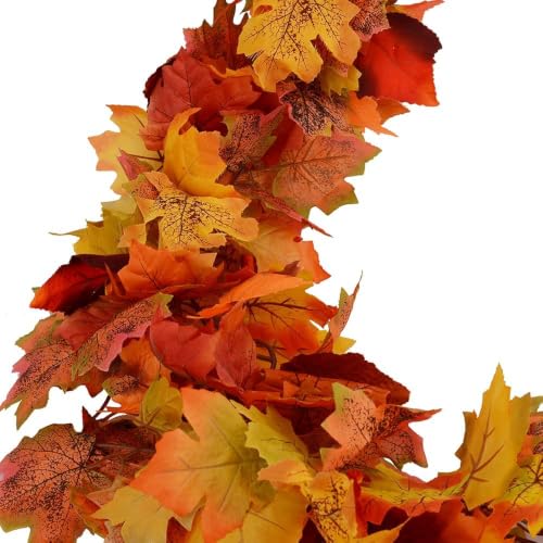3 Pack Artificial Fall Maple Leaf Garland - 5.9ft Autumn Hanging Vines