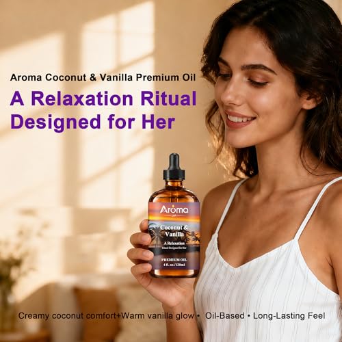 Coconut Vanilla Fragrance Oil 4 Fl Oz for Home Diffusers and Aromatherapy