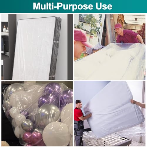 Mattress Bag for Moving - Waterproof Plastic Protector Cover, Twin/Full Size