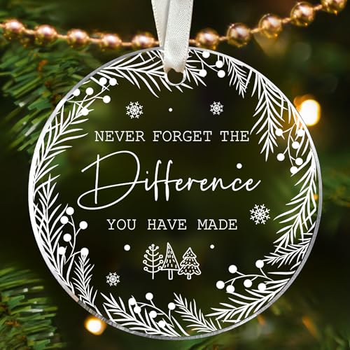 Thank You Gifts for Women - 10 Thank You Acrylic Christmas Ornaments Set