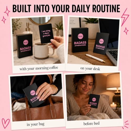 Bold Badass Affirmation Cards for Women, 200 Daily Motivations - 200 Affirmations