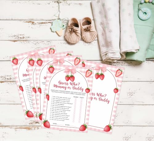 Sweet Berry Baby Shower Guess Who Games - 30 Pack Strawberry Cards