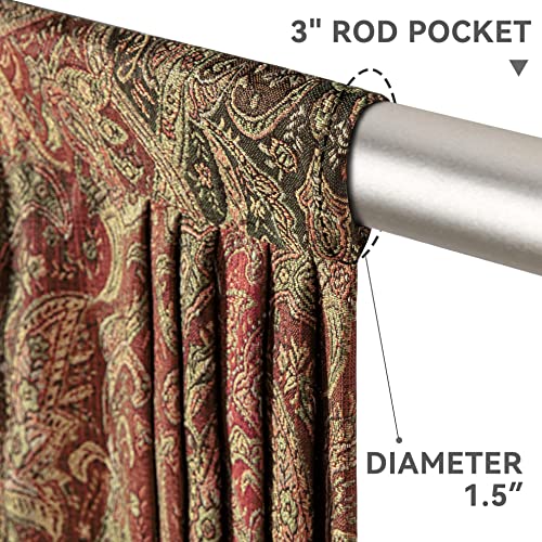 Loom and Mill Jacquard Waterfall Valance 39"W x 45"L Gradient Red - Vintage Elegance