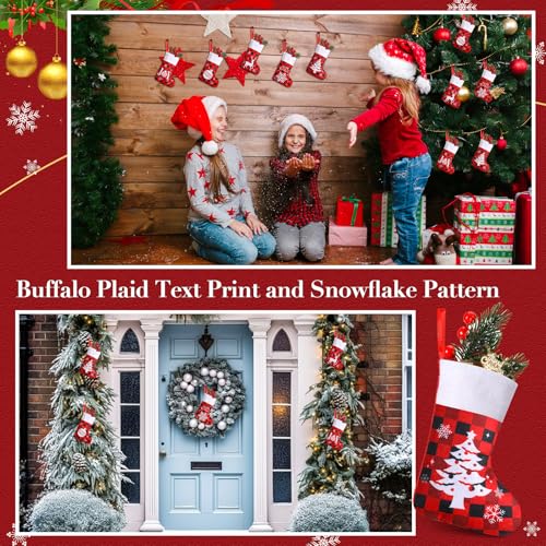 Glimin 150 Pairs Mini Buffalo Plaid Christmas Stockings 7" – Cute Style (Bulk)