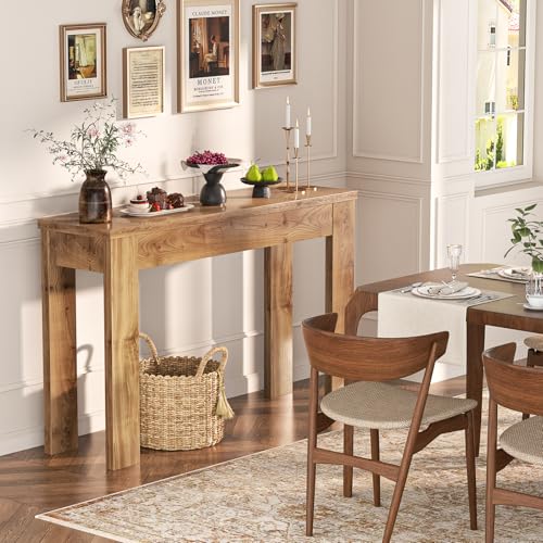 32-Inch Narrow Console Table, Rustic Farmhouse Entryway Sofa Table