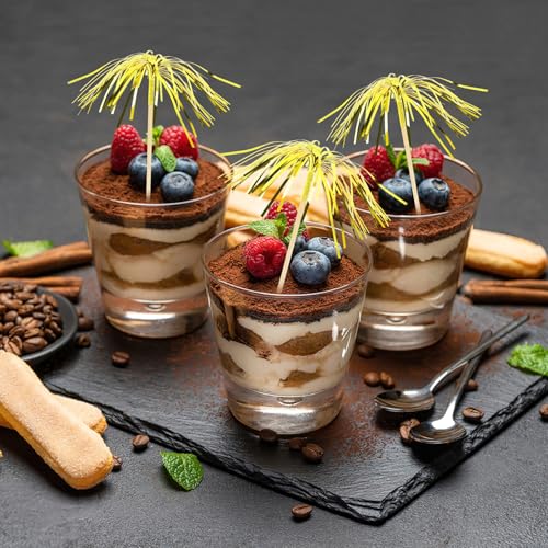 Gold 200Pcs Firework Cupcake Toppers - New Years Cocktail Picks (Gold)