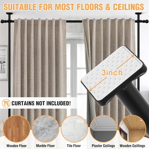 Adjustable Room Divider Tension Rod, No-Drill Floor-to-Ceiling Curtain Stand