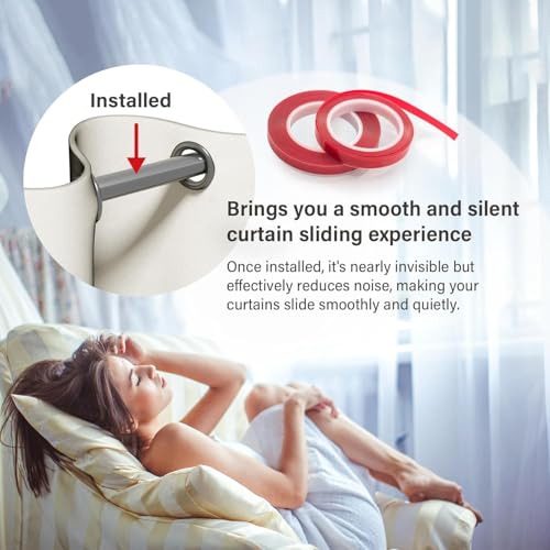 14.5ft Transparent Curtain Glide Tape for Silent Smooth Curtain Rod Slide