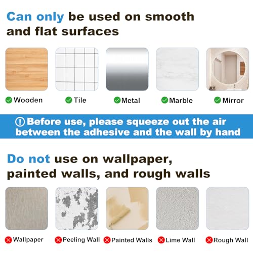 2-Pack Clear Acrylic Bathroom Shelves, Adhesive No-Drill Shower Caddy