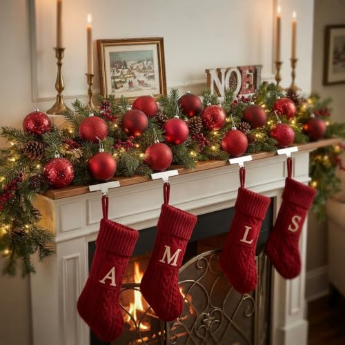 Soulchen 20 Pcs Red 2.75" Christmas Ball Ornaments – Burgundy Shatterproof, Glossy/Matte/Glitter/Sequin Finishes