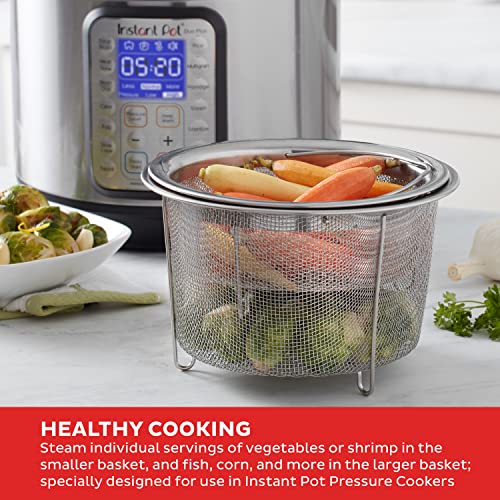 Stainless Steel Mesh Steamer Basket Set with Easy-Lift Handle