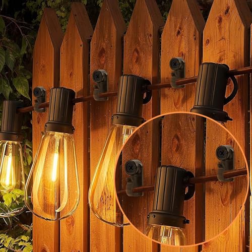 50 Pack Outdoor String Light Hooks, Weatherproof Screw-In Hanger Clips