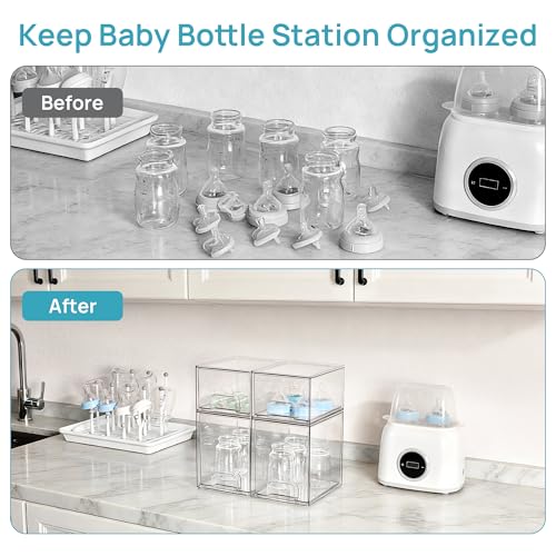Vtopmart Stackable Storage Drawers Set of 4 - Small & Tall Baby Bottle Organizer