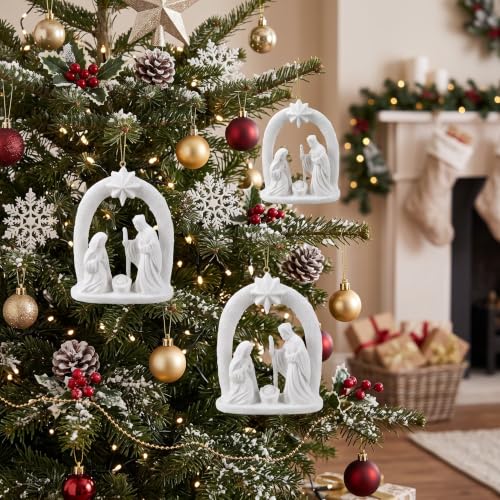 Fuutreo 6-Pack Nativity Scene Ornaments Religious Christmas Decorations