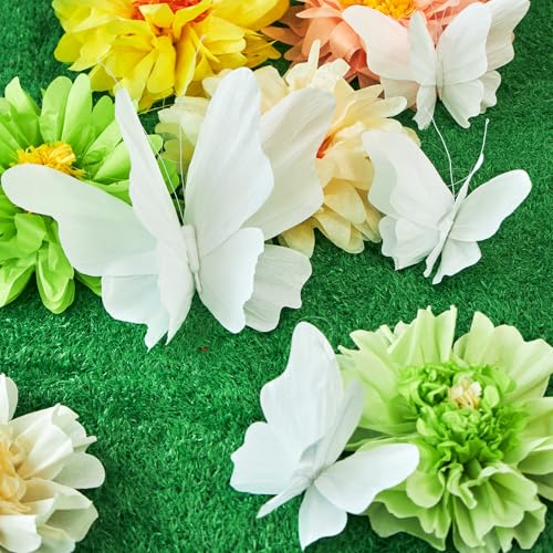 Large 3D White Paper Butterfly Hanging Decorations for Party Wall Decor