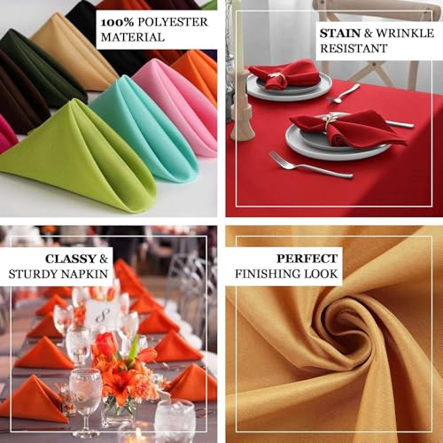 17x17 Inch Polyester Cloth Dinner Napkins - Dusty Sage Green, Set of 100
