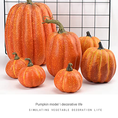 7-Piece Artificial Pumpkin Set for Fall & Thanksgiving Decor