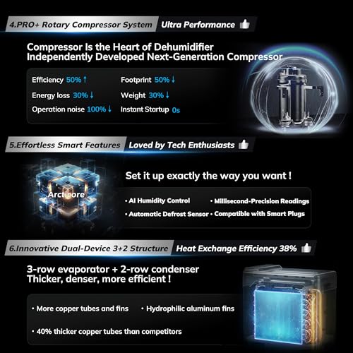 74 Pint Energy Star Dehumidifier with Drain Hose for Basement