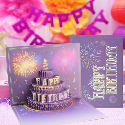 3D Pop Up Musical Birthday Card with Fireworks Lights and Sound Effect