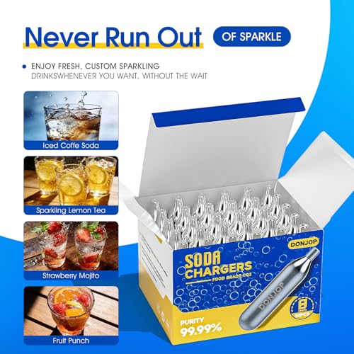 30 Pack 8g CO2 Cartridges for Soda Makers, Food Grade Non-Threaded Chargers