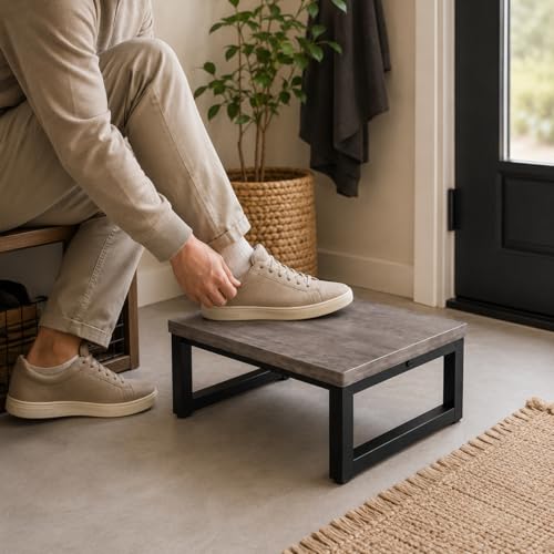 Wooden Step Stool for Adults and Kids, Heavy Duty 350lb Capacity Foot Stool