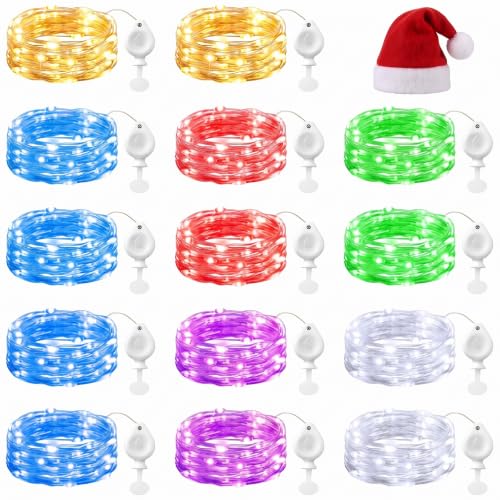 Brightown 14 Pack 6 Color Battery Operated LED Fairy String Lights - Waterproof