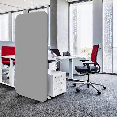 Portable Standing Room Divider, 29x65 Inch Steel Privacy Partition Panel