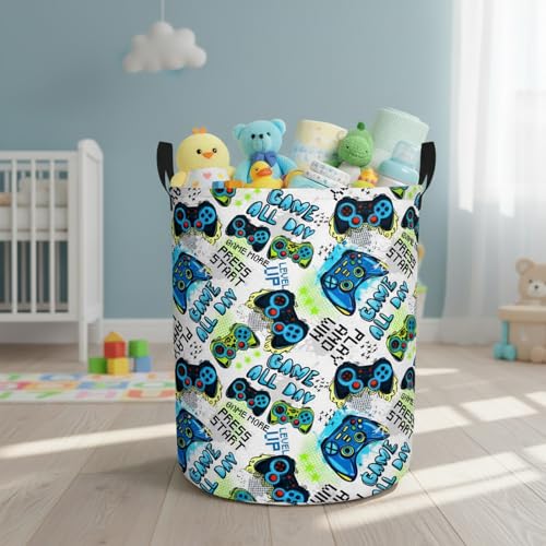 Gamer Laundry Basket for Kids - Large Collapsible Toy Storage Hamper
