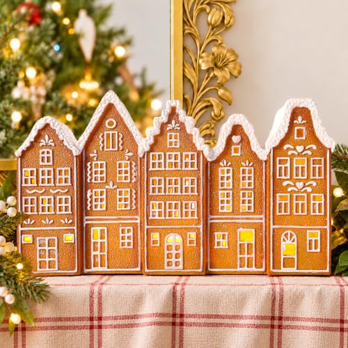 Lighted Gingerbread House Christmas Decor - Indoor Holiday Village Scene