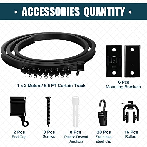 Flexible Ceiling Curtain Track, 2 Meter Bendable Rail for Room Divider