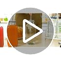 16oz Square Glass Juice Bottles with Lids and Straws - 10 Piece Set