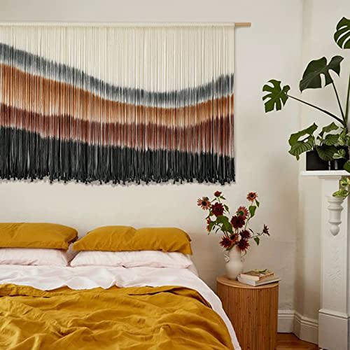 Large Macrame Wall Hanging - Boho Tie-Dye Tapestry 57x35" Woven Wall Art