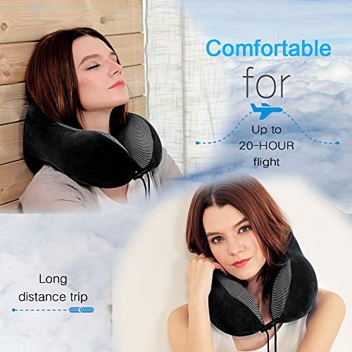 Memory Foam Travel Neck Pillow - Ergonomic Support for Airplane & Car
