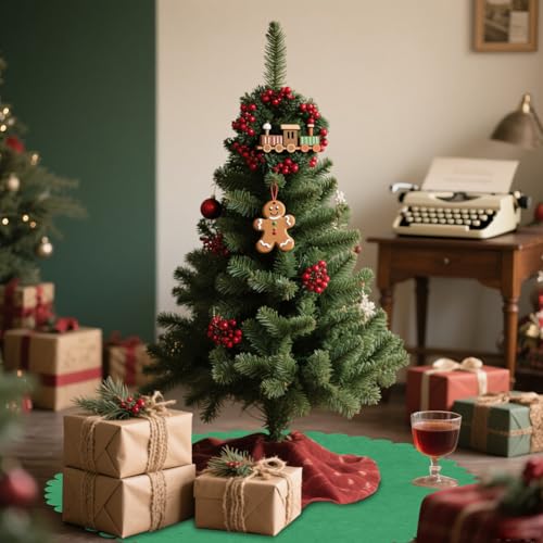 35-Inch Christmas Tree Stand Mat - Non-Slip Waterproof Felt Floor Protector