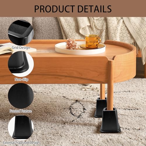 6-Pack 6-Inch Bed Risers - Durable Plastic Couch Lift Supports