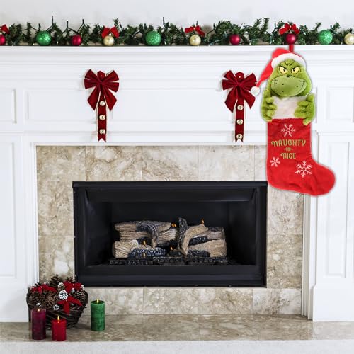 Dr. Seuss Grinch Christmas Stocking - 24 Inch Plush Holiday Decor