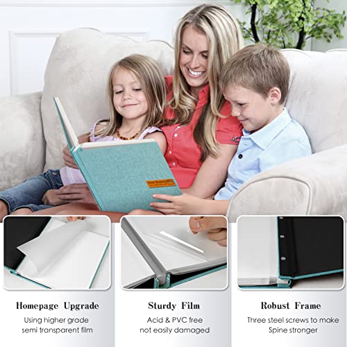 Large Self-Adhesive Photo Album Scrapbook - 40 Pages Linen Memory Book