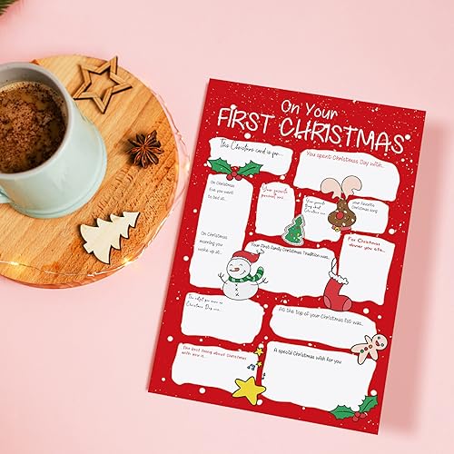 Qiliji Q&A First Christmas Card for Baby – Funny Baby Boy Girl Keepsake (Your First Christmas)