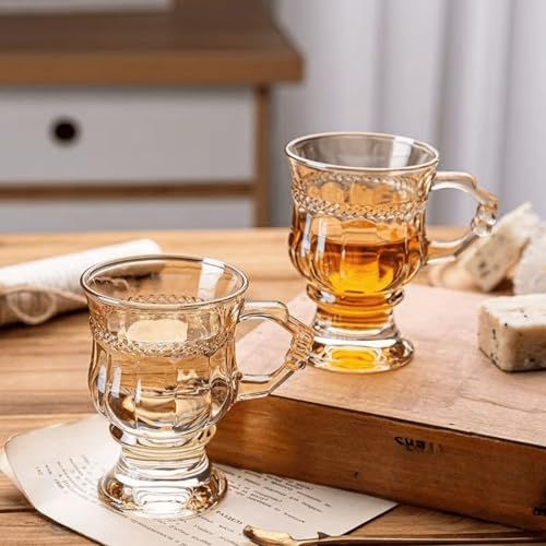 Gray 6oz Double Wall Irish Coffee Mug - Heat Resistant Crystal Glass, Set of 4