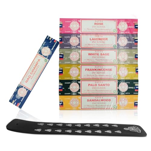 Hand-Rolled Masala Incense Sticks Variety Pack with Wooden Holder