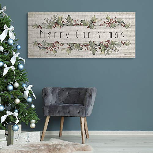 Vintage Christmas Canvas Art - 20 x 48 inch Stretched Wall Panel
