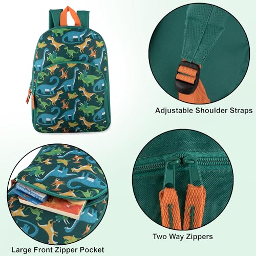 Trail Maker 15 Inch Dinosaur Kids Backpack for Boys and Girls