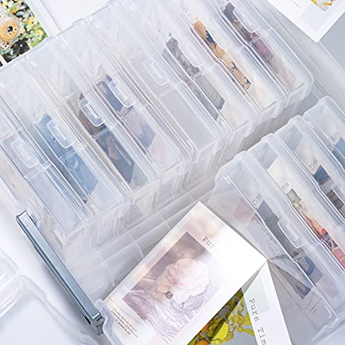 Clear Photo Storage Box with 16 Inner 4x6 Containers - Large Capacity Organizer