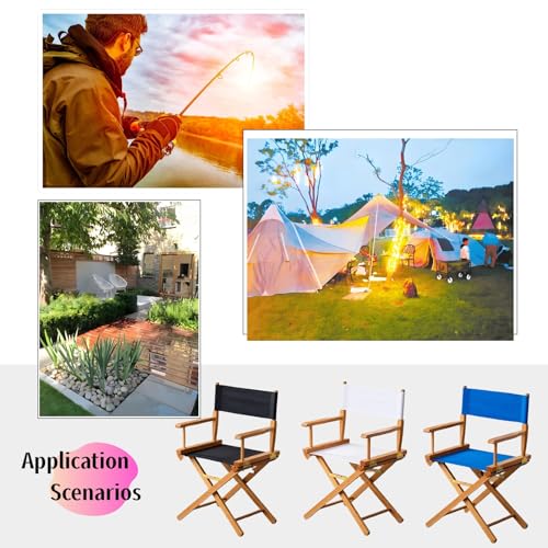 Director Chair Replacement Canvas Set - Black Seat and Backrest Cover