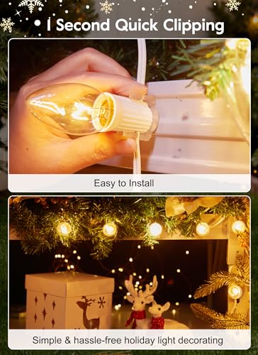 Brightown 100-Pack White Magnetic C9 Light Clips for C7/C9 String Lights (No Tools)
