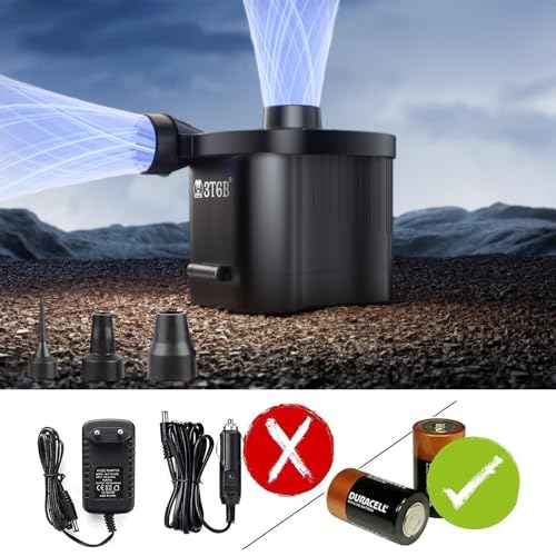 Portable Battery Powered Air Pump for Inflatables with 3 Nozzles