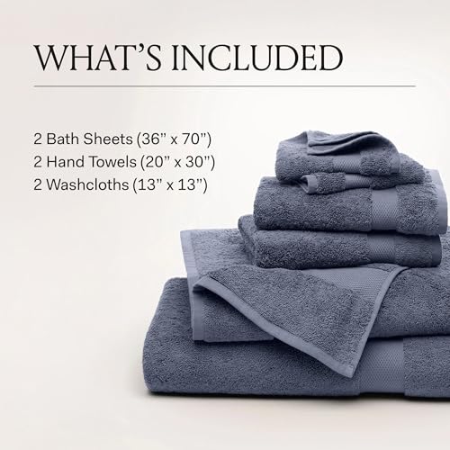6-Piece Organic Cotton Plush Bath Towel Set - Ultra Soft & Absorbent