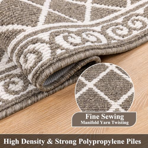 2-Piece Kitchen Rug and Runner Set, Non-Slip Washable Farmhouse Floor Mats