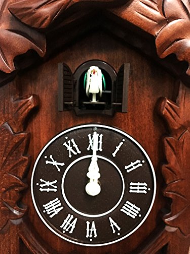 Handcrafted Wooden Cuckoo Wall Clock with Night Sensor and Volume Control
