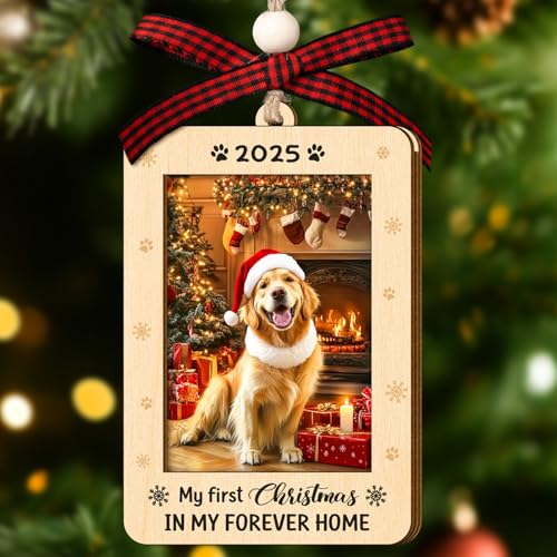 Couple Fox Frame Pet Dog Ornament for Christmas Tree - First Dog Christmas Keepsake 2026